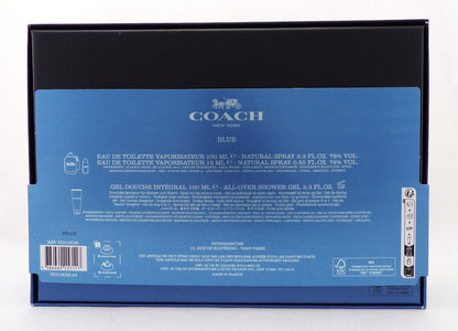 COACH BLUE 3.3 oz. & 0.5oz. Eau de Toilette Spray +3.3 oz. S/Gel New SET for Men