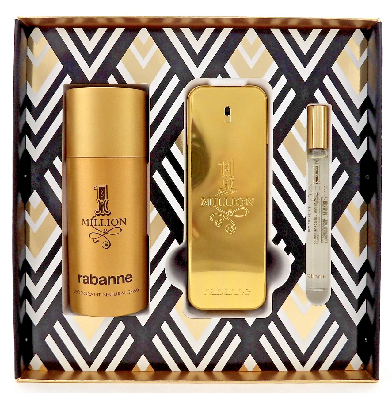 1 Million by Rabanne 3.4 oz & 0.34 oz EDT Spray+ 5.1 oz Deo Spray New Men's SET