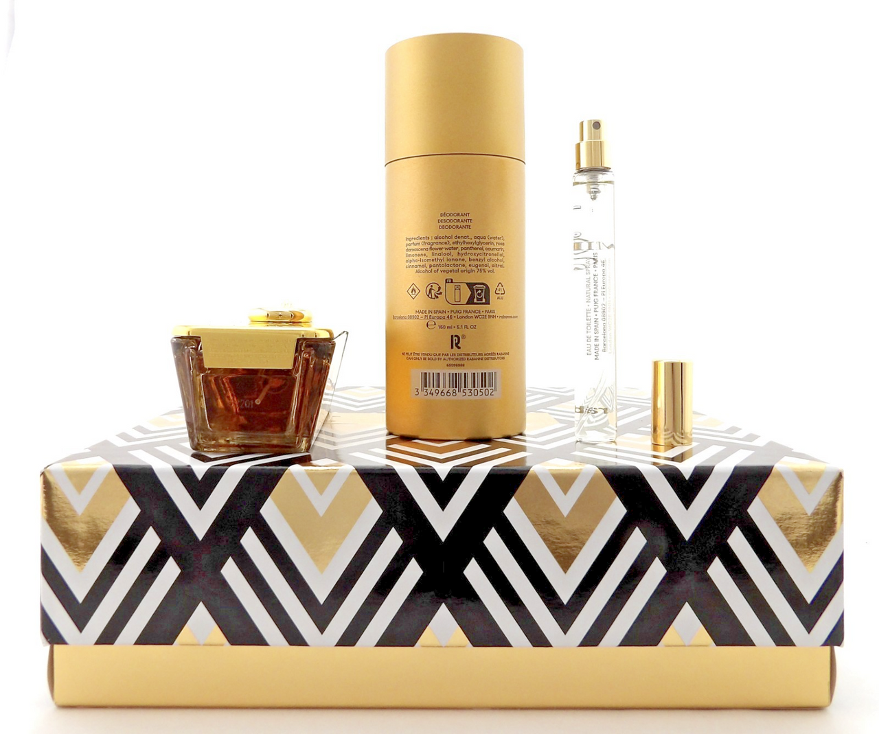 Million GOLD by Rabanne 3.4oz EDP INTENSE Spray+10ml EDT Spray+5 oz Deo. New SET