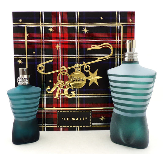 LE MALE by Jean Paul Gaultier 2 Pcs Set for Men: 4.2 oz. & 1.4 oz. EDT Spray New