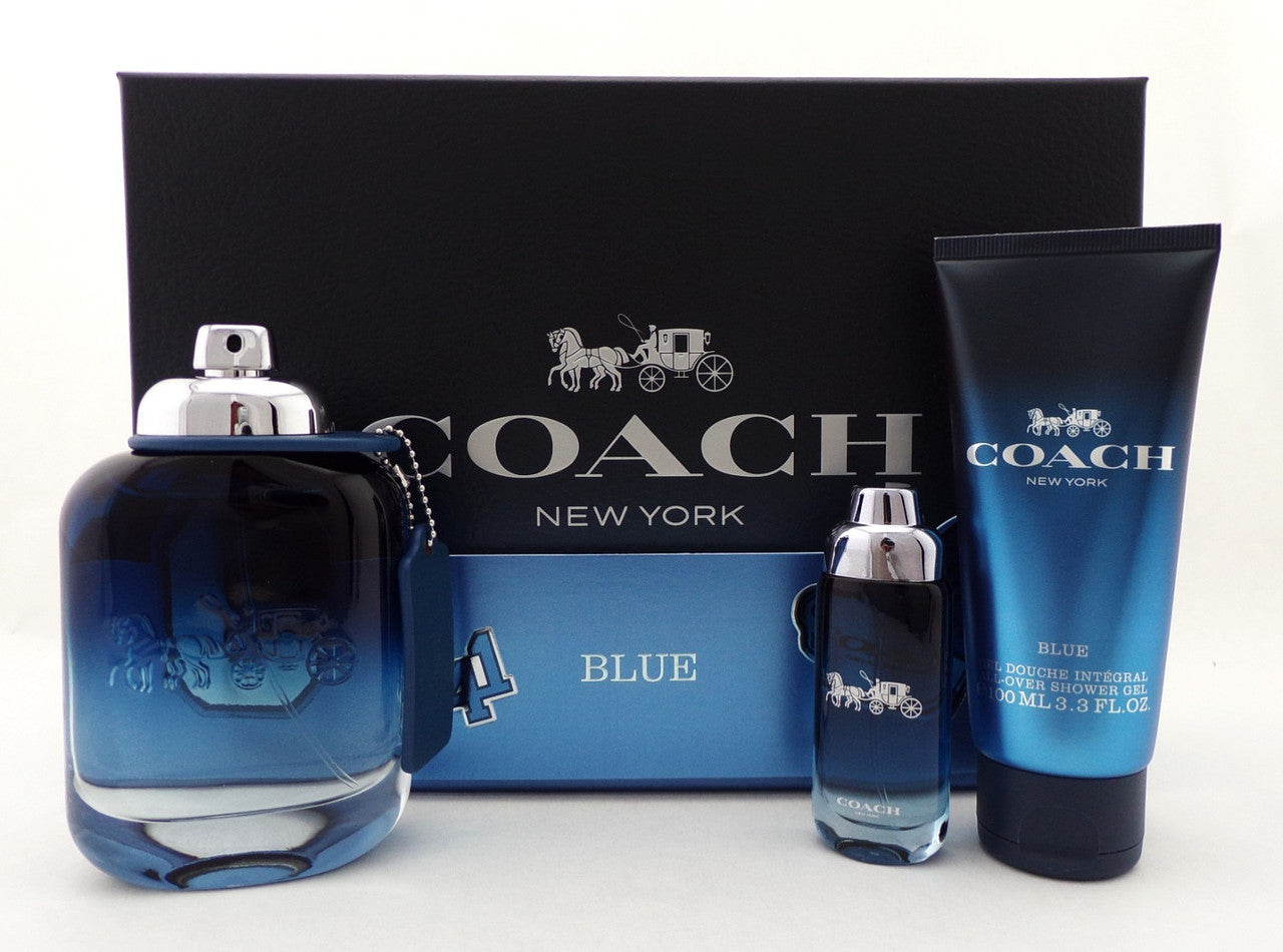 COACH BLUE 3.3 oz. & 0.5oz. Eau de Toilette Spray +3.3 oz. S/Gel New SET for Men