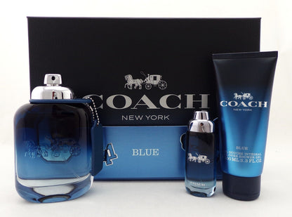 COACH BLUE 3.3 oz. & 0.5oz. Eau de Toilette Spray +3.3 oz. S/Gel New SET for Men