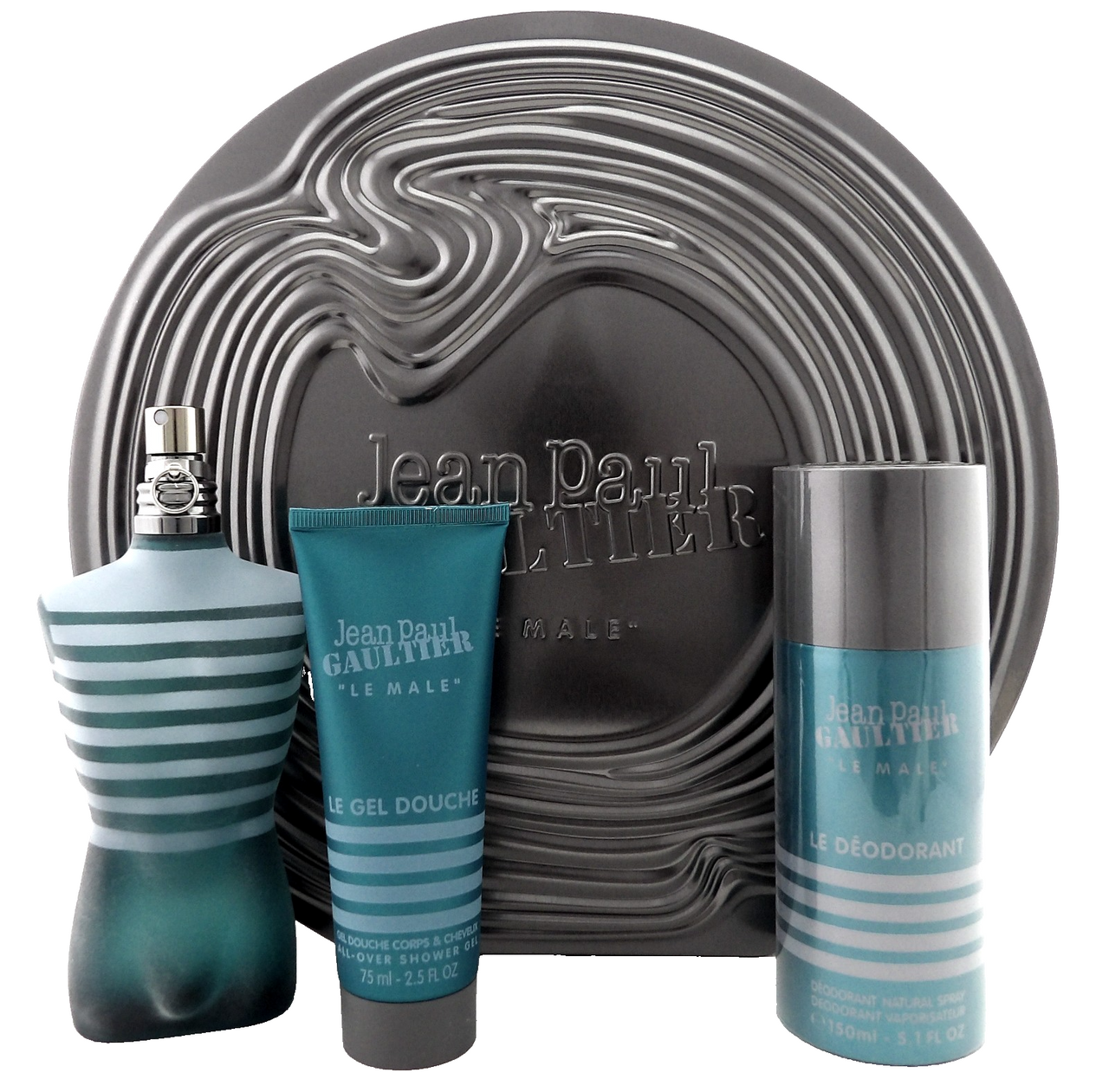 Jean Paul Gaultier LE MALE 4.2 EDT Spray+ 2.5 S/Gel+ 5.1 Deo Spray New Men's Set