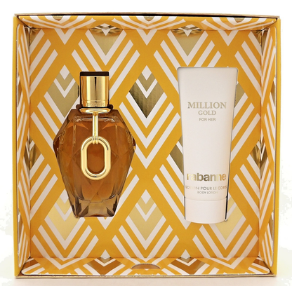 Million GOLD for Her by Rabanne 3.0 oz. EDP Spray + 3.4 oz. Body Lotion. New SET