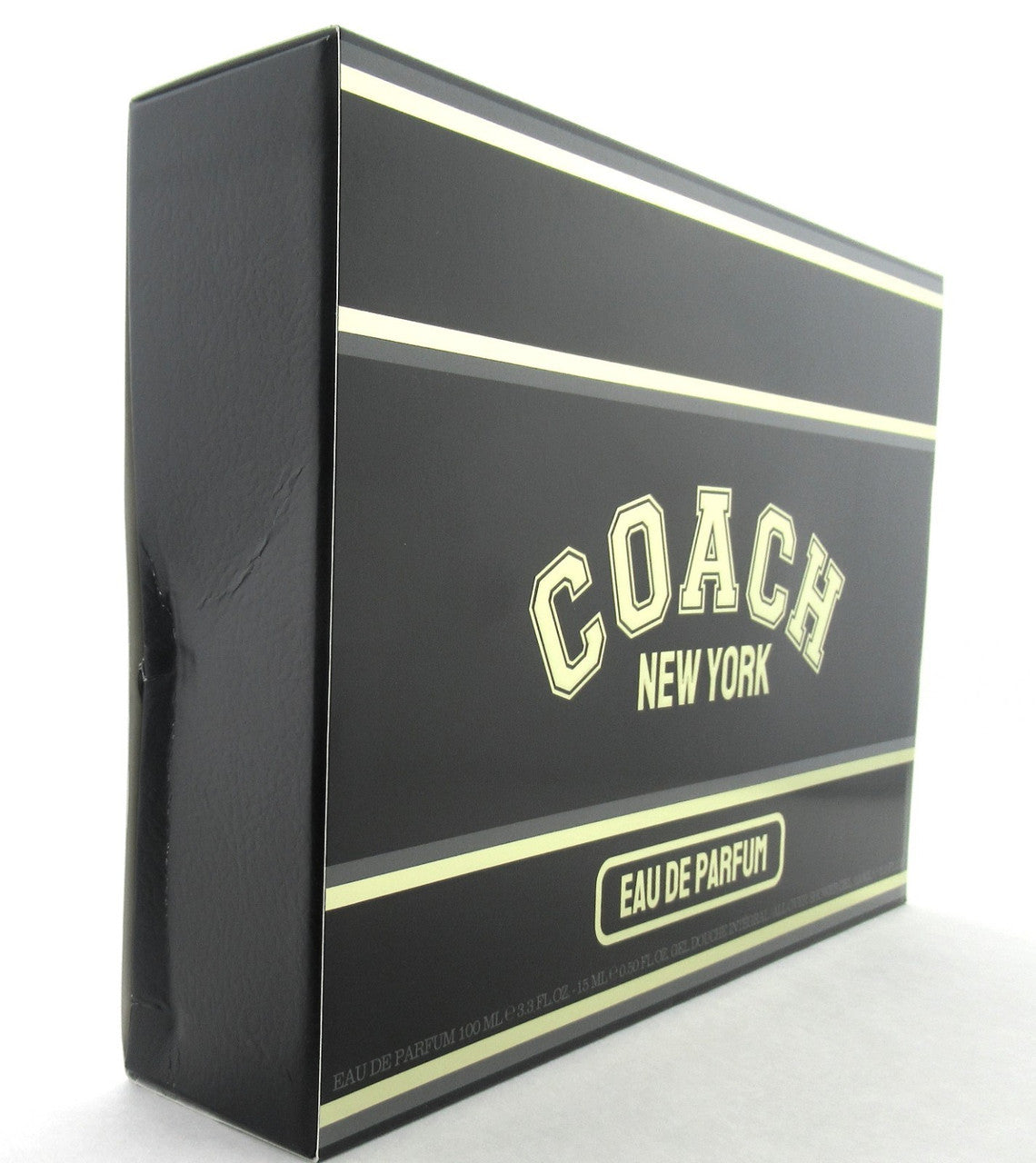 Coach New York for Men 3.3 oz+15 ml. EDP Spray+3.3 oz Shower Gel New Set Dmg/Box
