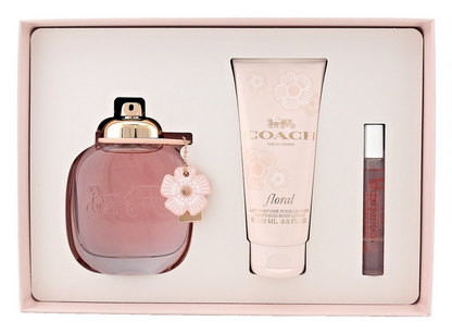 Coach FLORAL 3.0oz & 0.25oz Eau de Parfum Spray+3.3 oz B/Lotion. New Women's Set