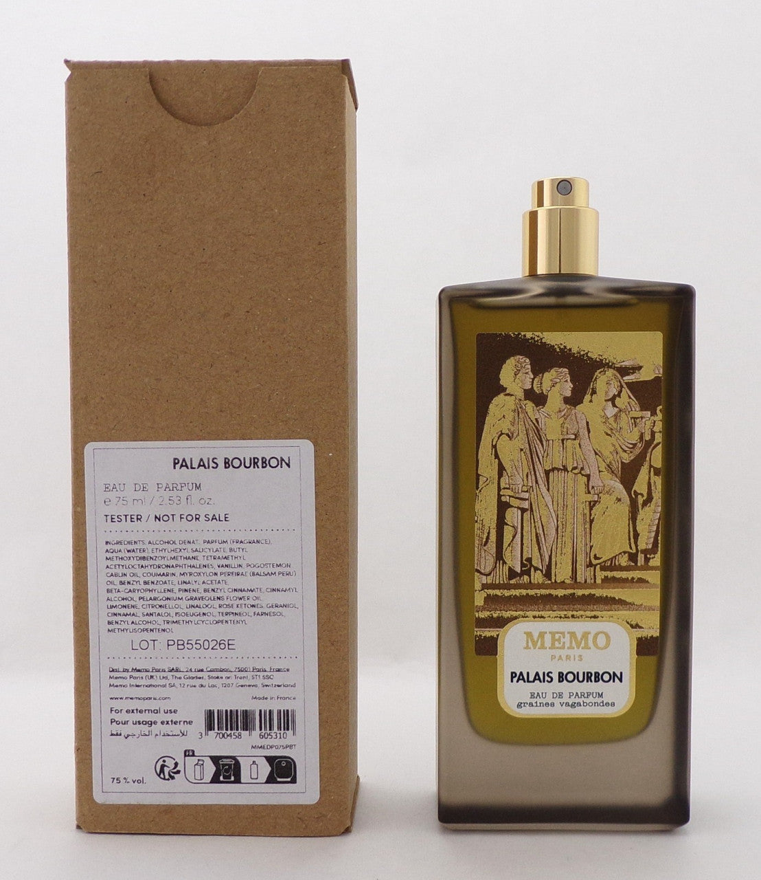 PALAIS BOURBON by Memo Paris 2.53 oz. EDP Spray Unisex Brand New TESTER No Cap