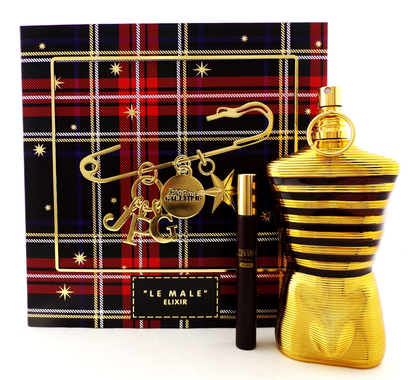 Jean Paul Gaultier LE MALE Elixir 2 Pcs Set: 6.8 oz. & 0.34 oz. Parfum Spray New