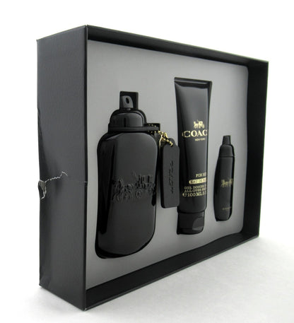 Coach New York for Men 3.3 oz+15 ml. EDP Spray+3.3 oz Shower Gel New Set Dmg/Box