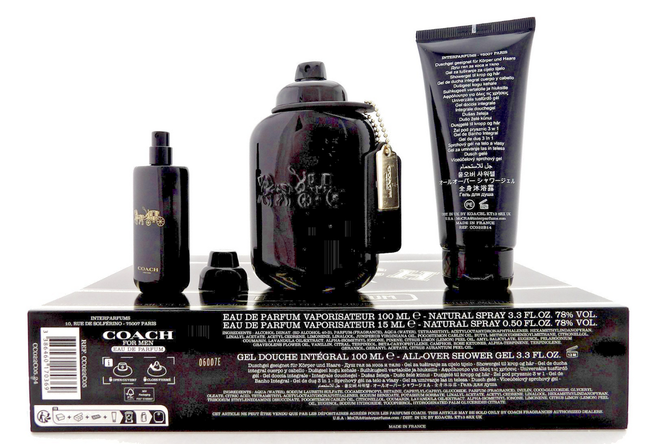 Coach New York for Men 3.3 oz. &  15 ml. EDP Spray + 3.3 oz. Shower Gel. New Set