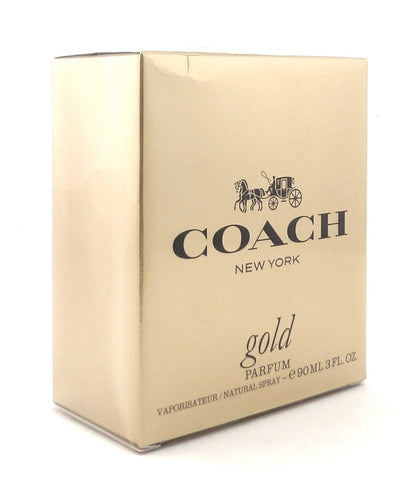 Coach New York GOLD 3.0 oz./ 90 ml. Parfum Spray for Women. New DAMAGED Box