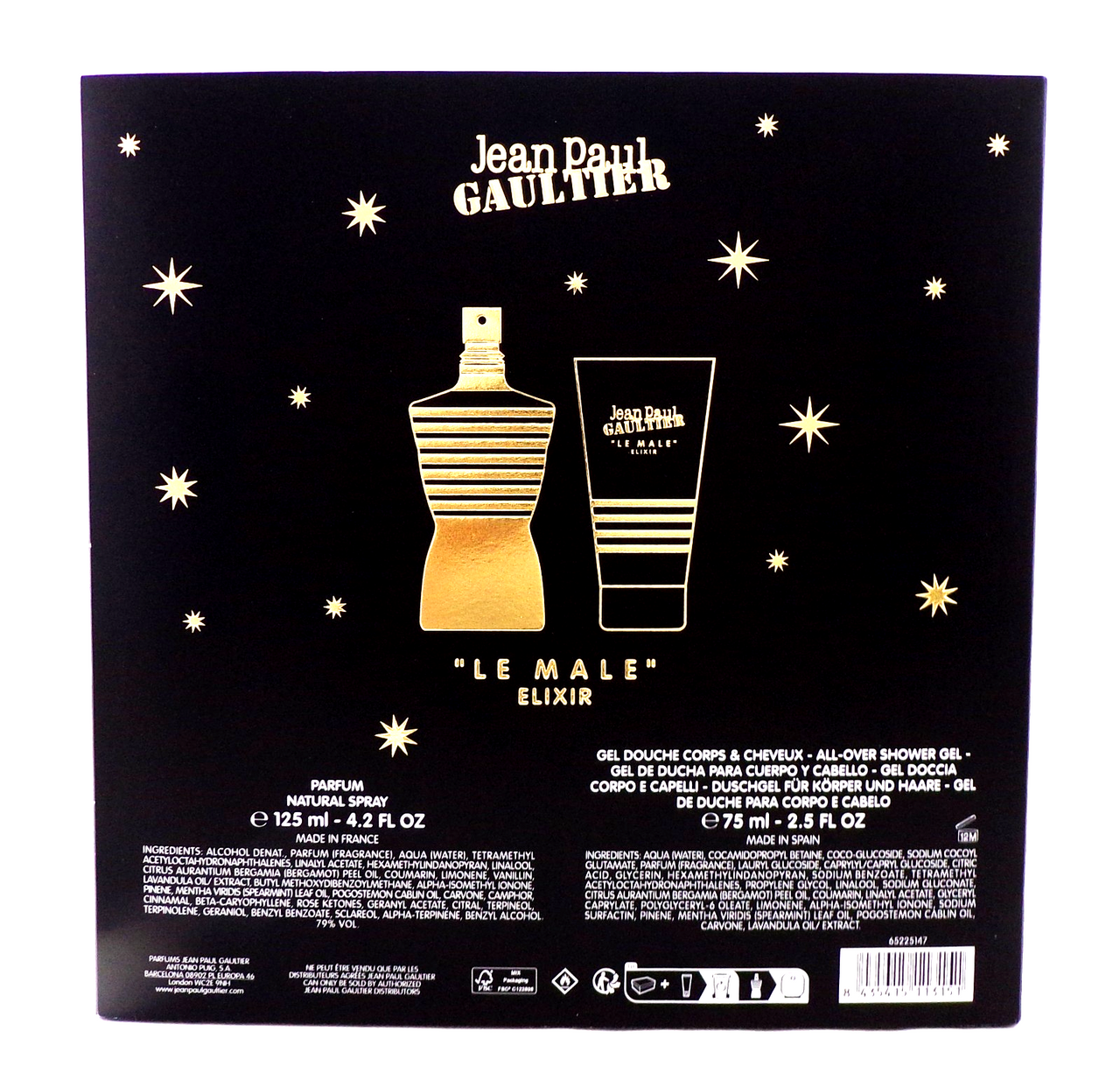 Jean Paul Gaultier Le Male Elixir 4.2oz PARFUM Spray+2.5oz Sh/Gel.Men's NEW SET