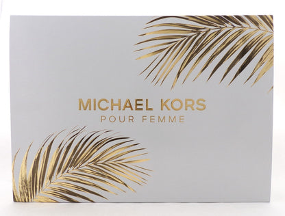 Michael Kors Pour Femme 4 Pcs Set: 3.4 oz. EDP Spray + Travel + B/Lot + S/Gel