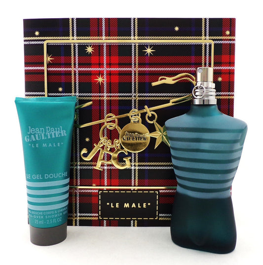 Jean Paul Gaultier LE MALE 2 Pcs Set for Men 4.2 oz. EDT Spray + 2.5 S/Gel New