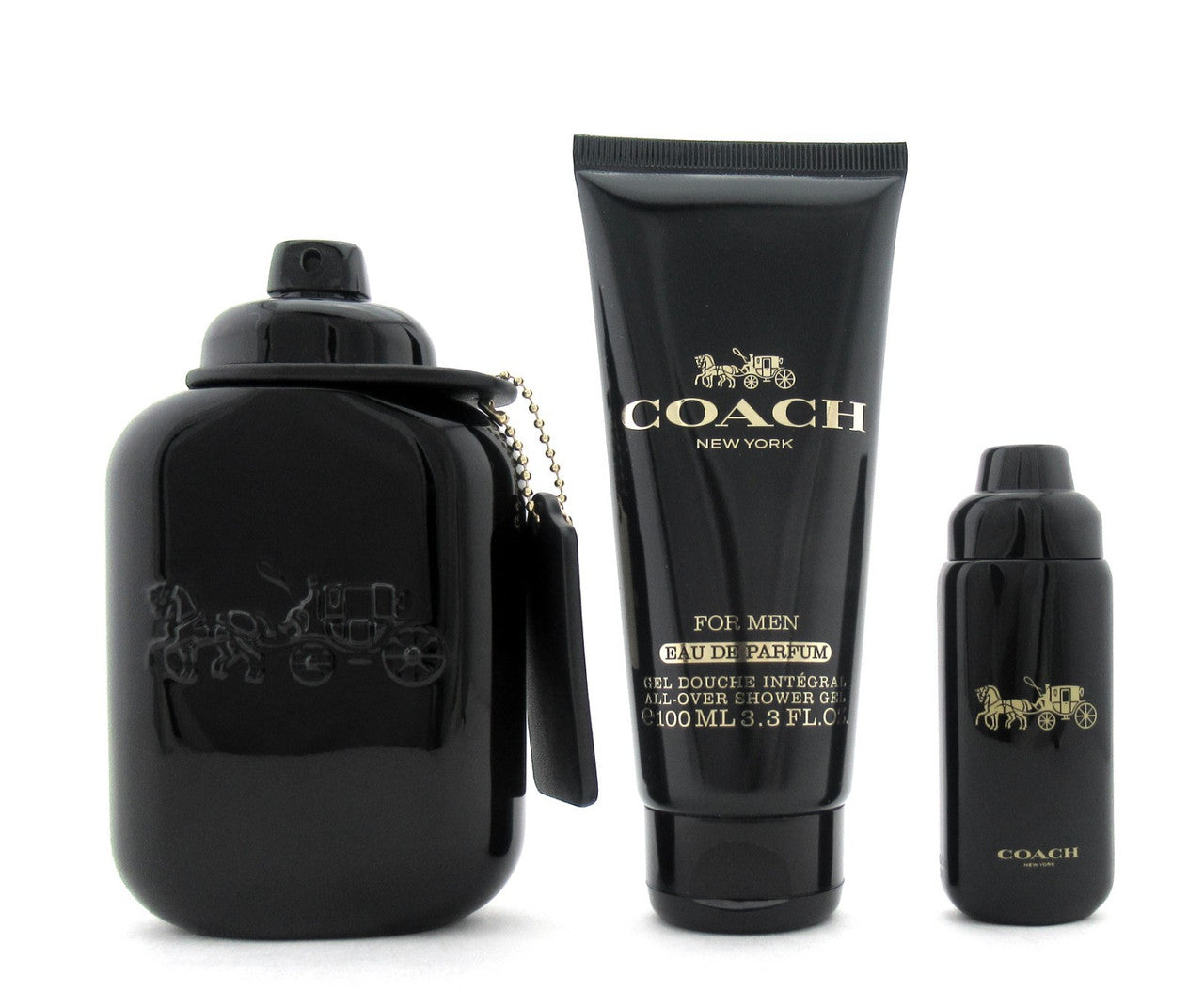 Coach New York for Men 3.3 oz+15 ml. EDP Spray+3.3 oz Shower Gel New Set Dmg/Box