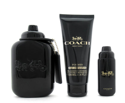 Coach New York for Men 3.3 oz+15 ml. EDP Spray+3.3 oz Shower Gel New Set Dmg/Box