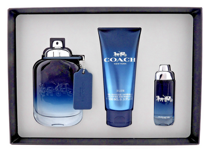 COACH BLUE 3.3oz & 0.5oz Eau de Toilette Spray + 3.3 oz Shower Gel New Men's SET