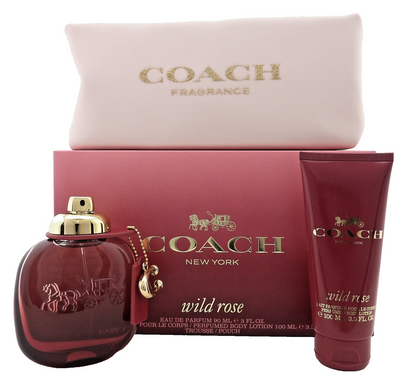 Coach WILD ROSE by Coach 3.0oz EDP Spray+ 3.3oz B/Lotion+ Pouch. New Women's SET