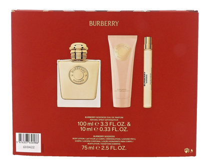 Burberry Goddess 3.3 oz & 10 ml EDP Spray + 2.5 oz Body Lotion New Set for Women