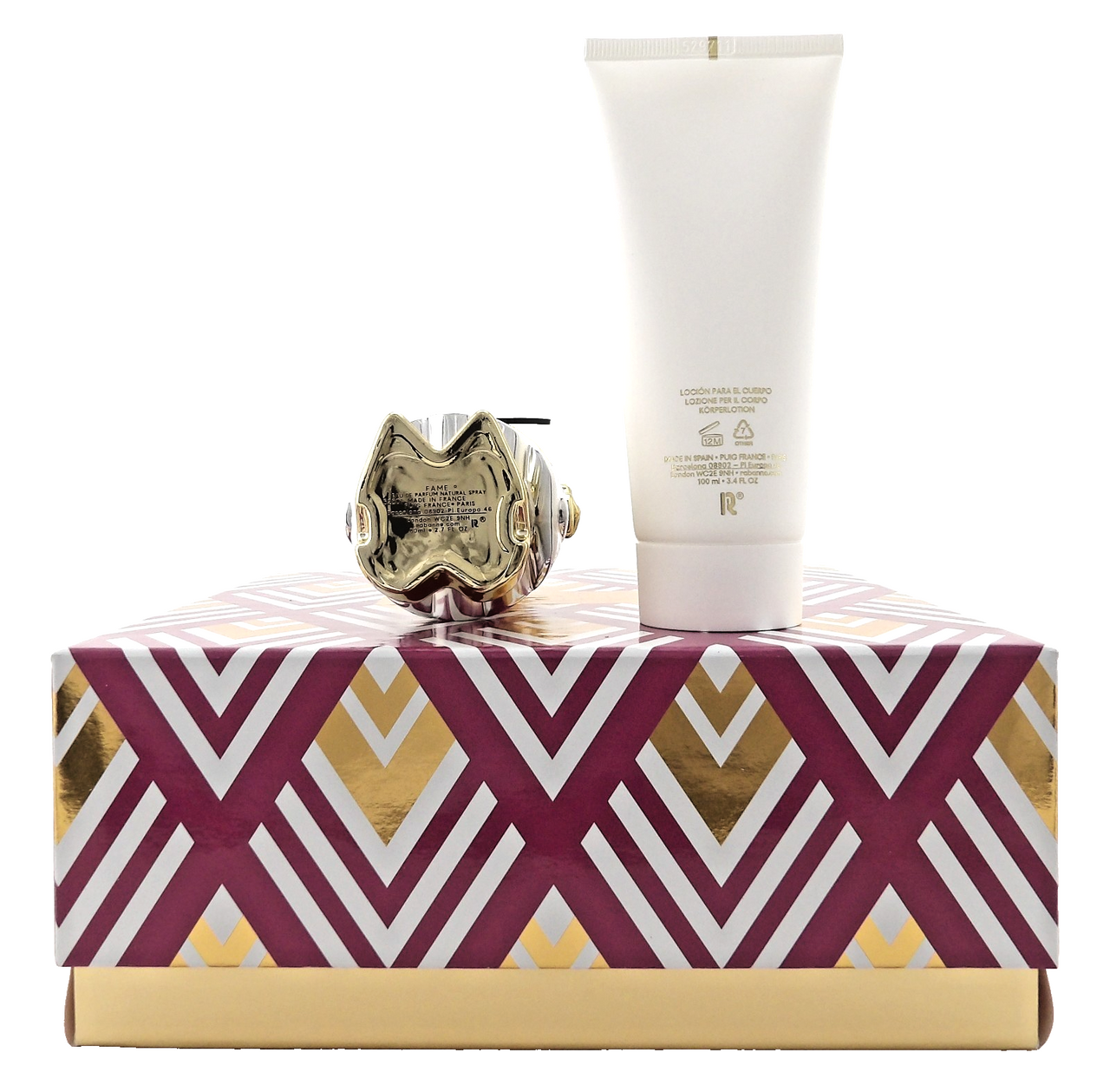 FAME by Rabanne 2.7oz Eau de Parfum Spray + 3.4oz Body Lotion. New Set for Women