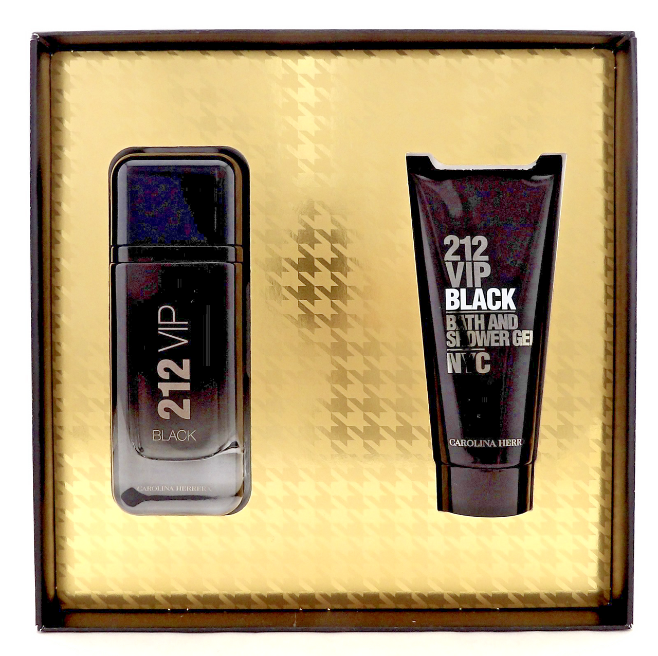 212 VIP BLACK by Carolina Herrera 3.4oz EDP Spray+3.4oz Shower Gel New Men's SET