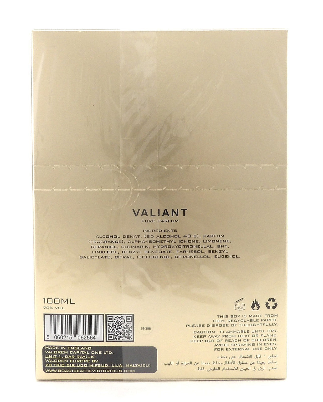 Boadicea The Victorious VALIANT 3.4 oz. Pure Parfum Spray Unisex. New Sealed Box