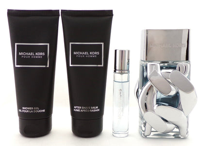 Michael Kors POUR HOMME 4 Pcs Set for Men 3.4 oz. EDP Spray+Travel+Balm+S/Gel