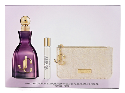 Jimmy Choo I Want Choo MIDNIGHT 3.3oz & 0.25oz EDP Spray + Pouch New Women's SET