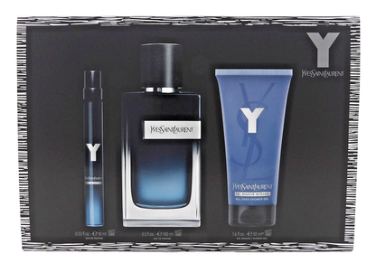 Y by Yves Saint Laurent 3.3oz & 10ml EDP Spray + 1.6oz Shower Gel. New Gift Set