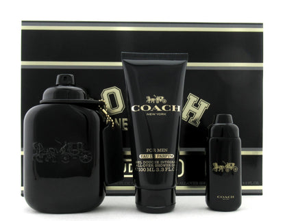 Coach New York for Men 3.3 oz+15 ml. EDP Spray+3.3 oz Shower Gel New Set Dmg/Box