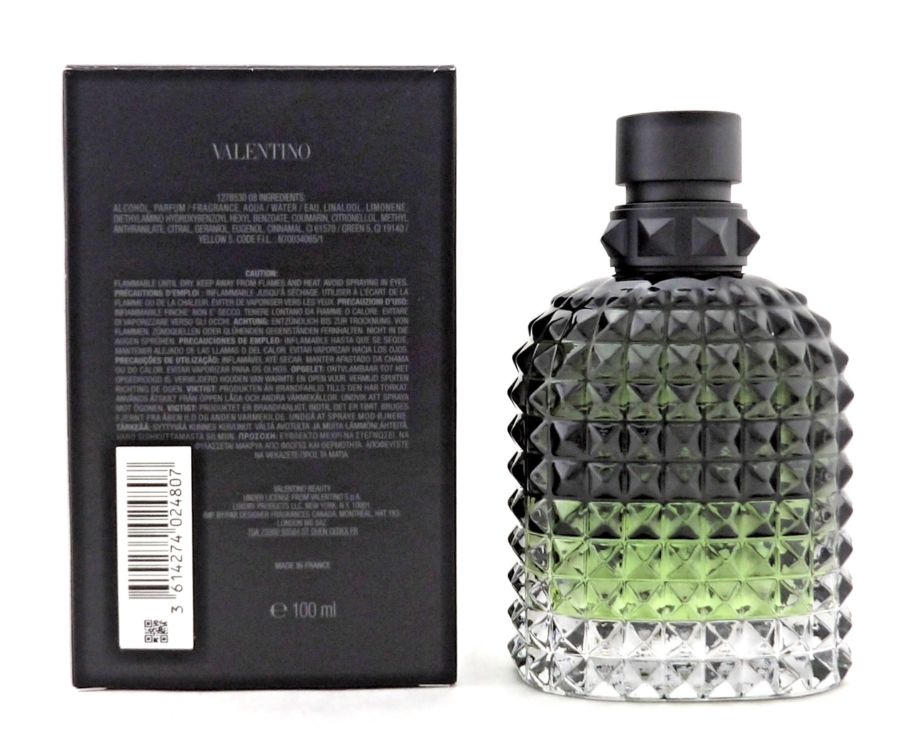 Valentino Uomo Born In Roma Green Stravaganza 3.4 oz EDT Spray New NO CELLOPHANE