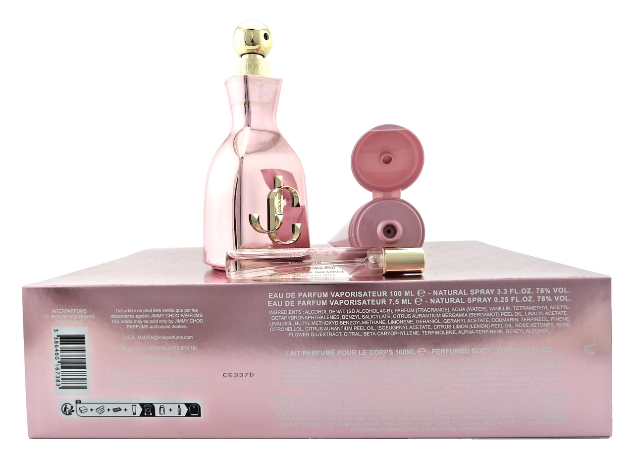 Jimmy Choo I WANT CHOO WITH LOVE 3.3 oz & 0.25 oz EDP + 3.3 oz B/Lotion. New SET