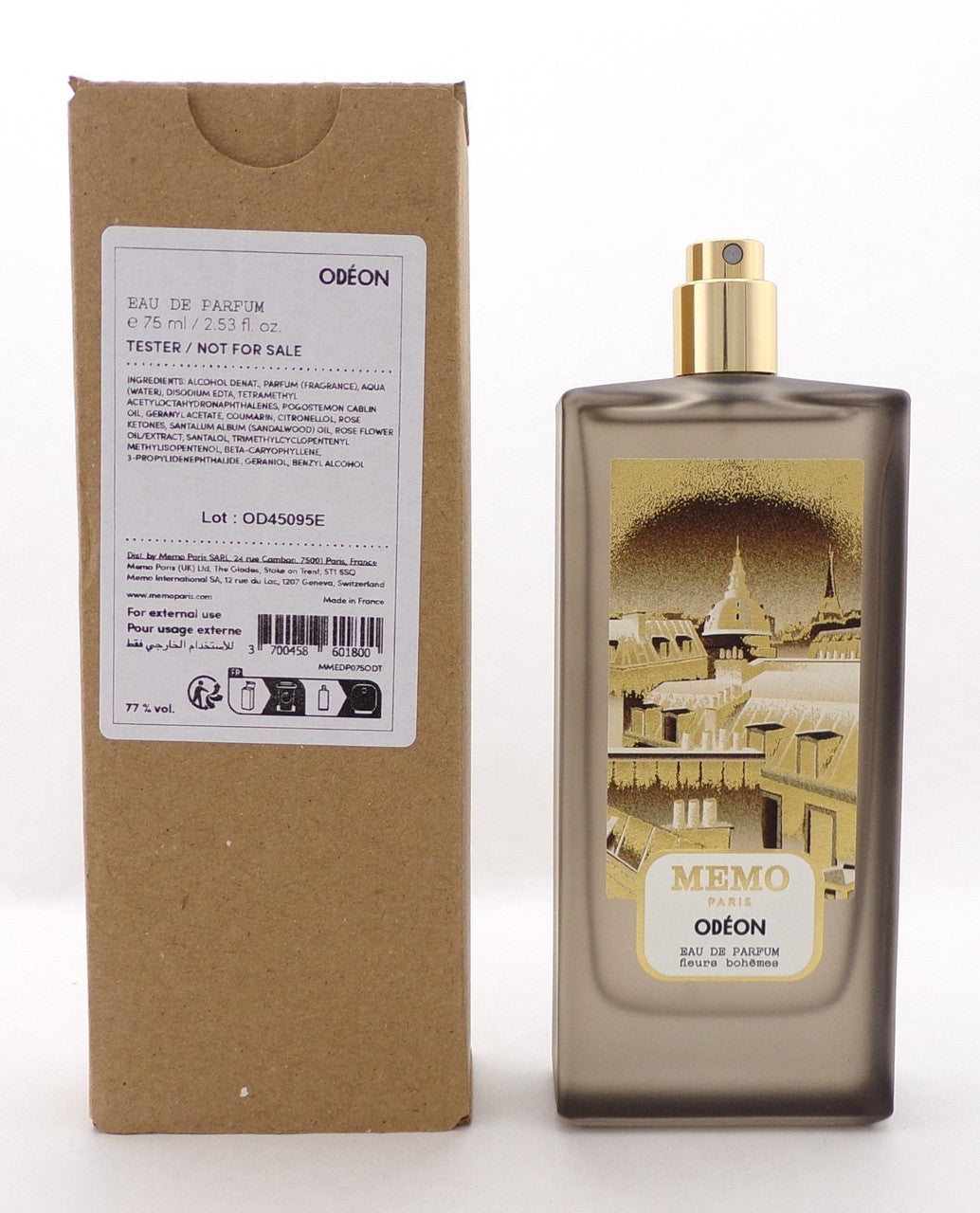 ODEON by Memo Paris 2.53 oz. EDP Spray Unisex TESTER  No Cap