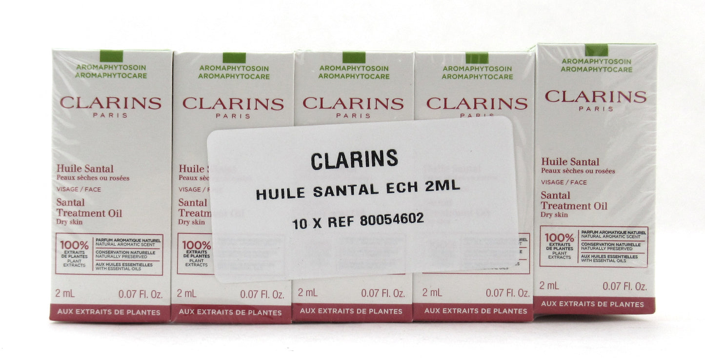 Clarins Santal Treatment Oil Face Dry Skin 2 ml Mini in Box Lot of 10 New