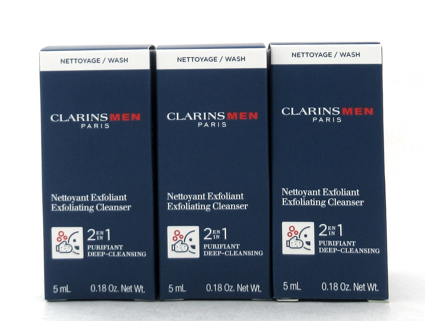 Clarins Men Exfoliating Cleanser 2in1 Deep Cleaning Travel Size 0.1 oz. LOT of 6