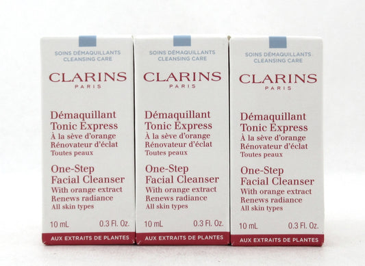 Clarins One-Step Facial Cleanser with Orange Extract All Skin Types Travel Size 10 ml./ 0.3 oz. Lot of 6