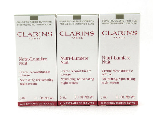 Clarins Nutri Lumiere Nuit Night Cream 5 ml./ 0.1 oz. Sample Lot of 6