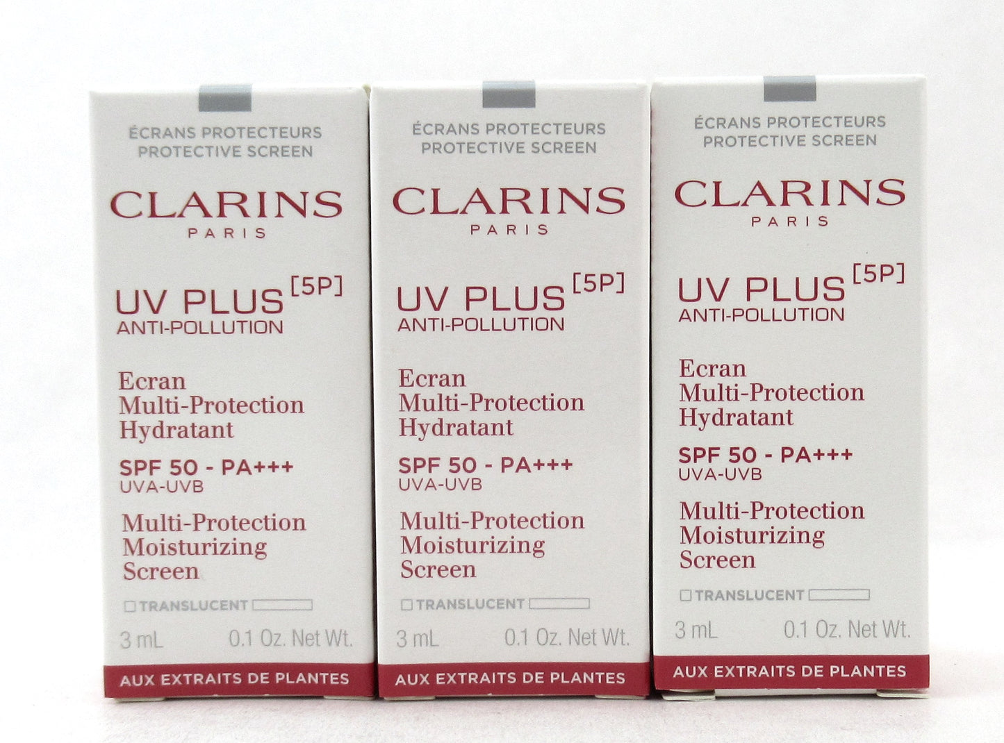 Clarins UV Plus Anti-Pollution Multi Protection Screen 0.1 oz./3 ml. Lot of 6
