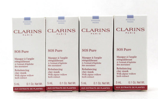 Clarins SOS Pure Rebalancing Clay Mask Travel Size 5 ml./ 0.1 oz. Lot of 7