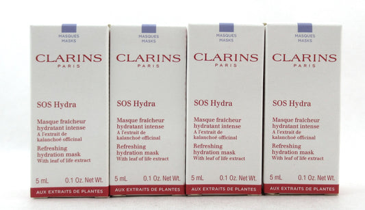 Clarins SOS Hydra Refreshing Hydration Mask Travel Size 5 ml./ 0.1 oz. Lot of 7