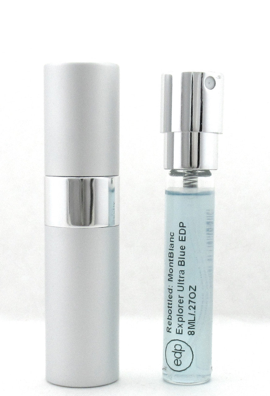 Rebottled: Montblanc Explorer Ultra Blue EDP Refillable Spray 0.27 oz./ 8 ml.