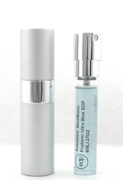 Rebottled: Montblanc Explorer Ultra Blue EDP Refillable Spray 0.27 oz./ 8 ml.