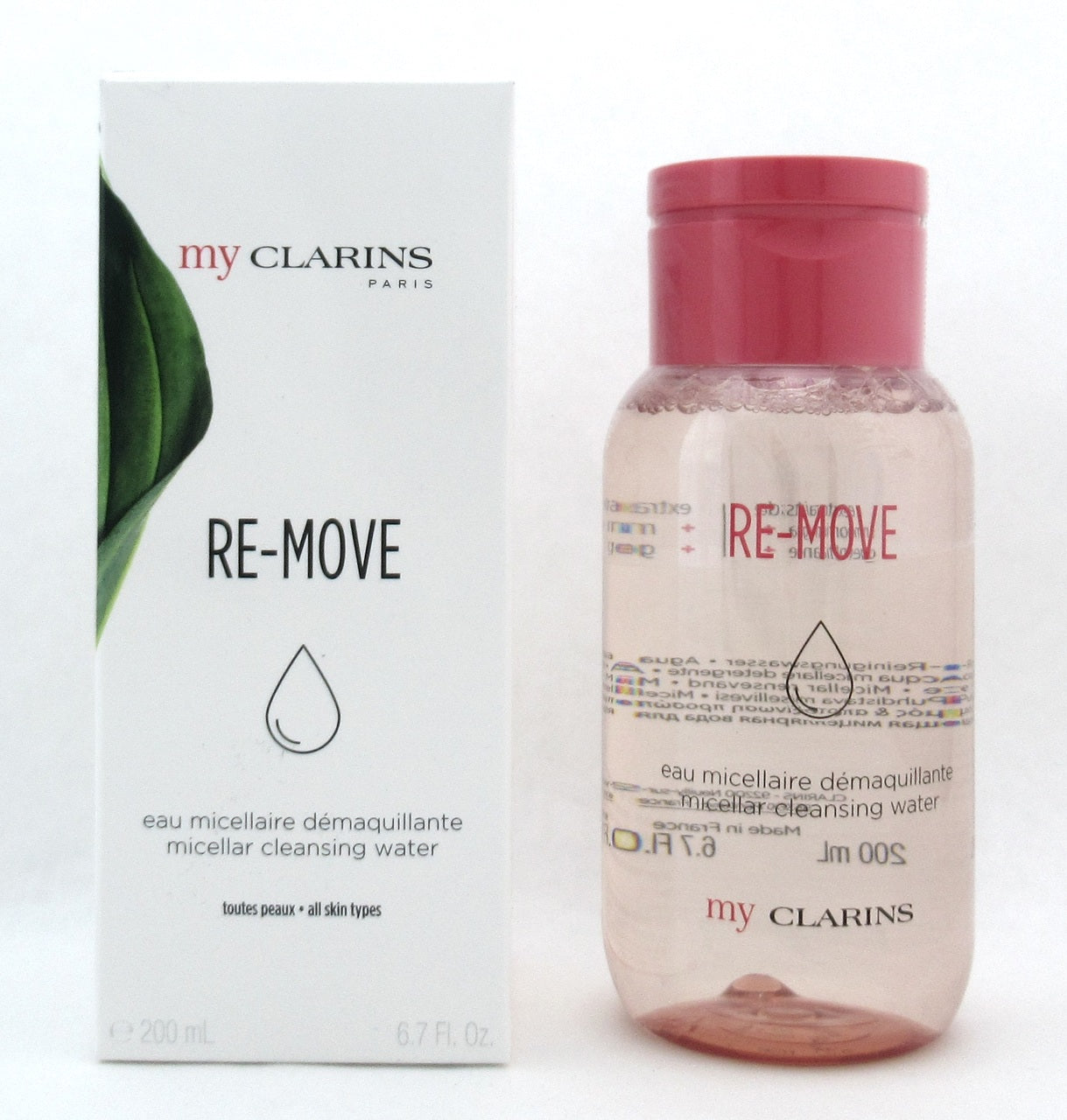 Clarins Re-Move Micellar Cleansing Water All Skin Types 200 ml./ 6.7 oz. New