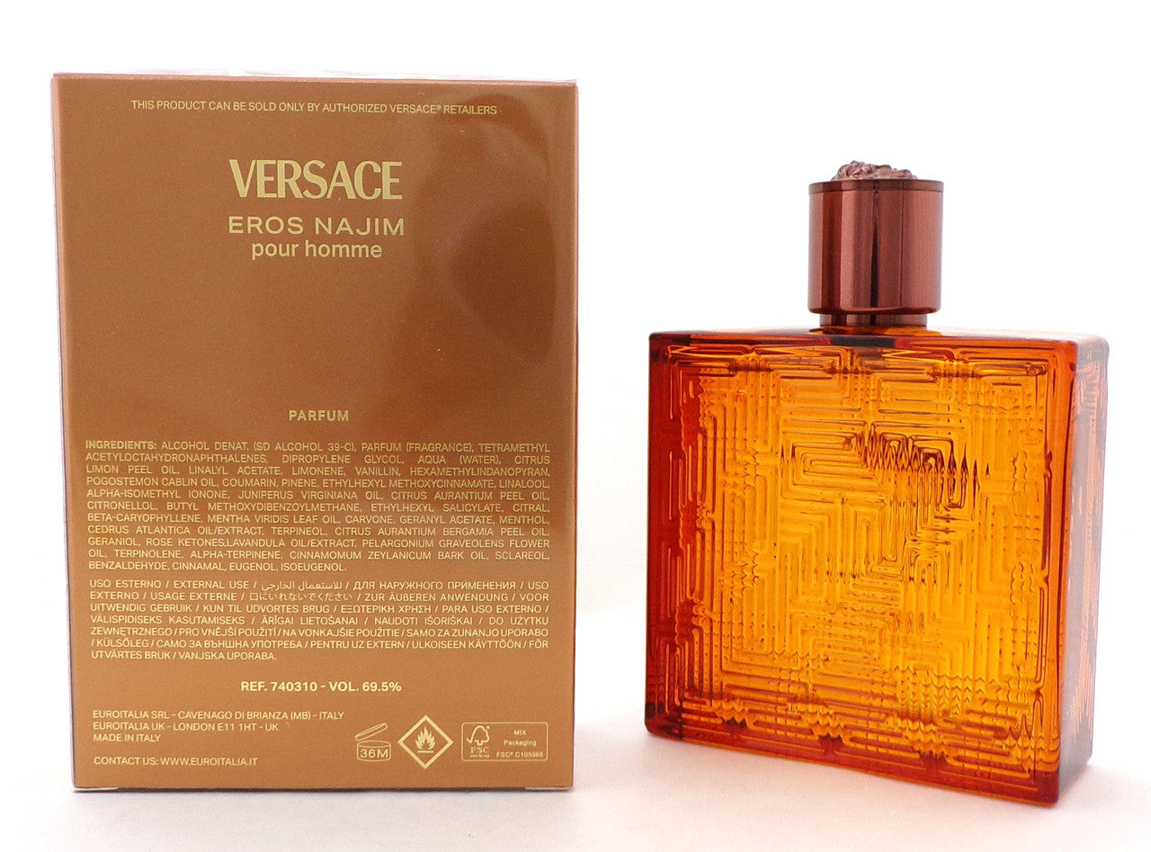 Versace Eros NAJIM Pour Homme 100 ml./3.4 oz. PARFUM Spray New in Sealed Box