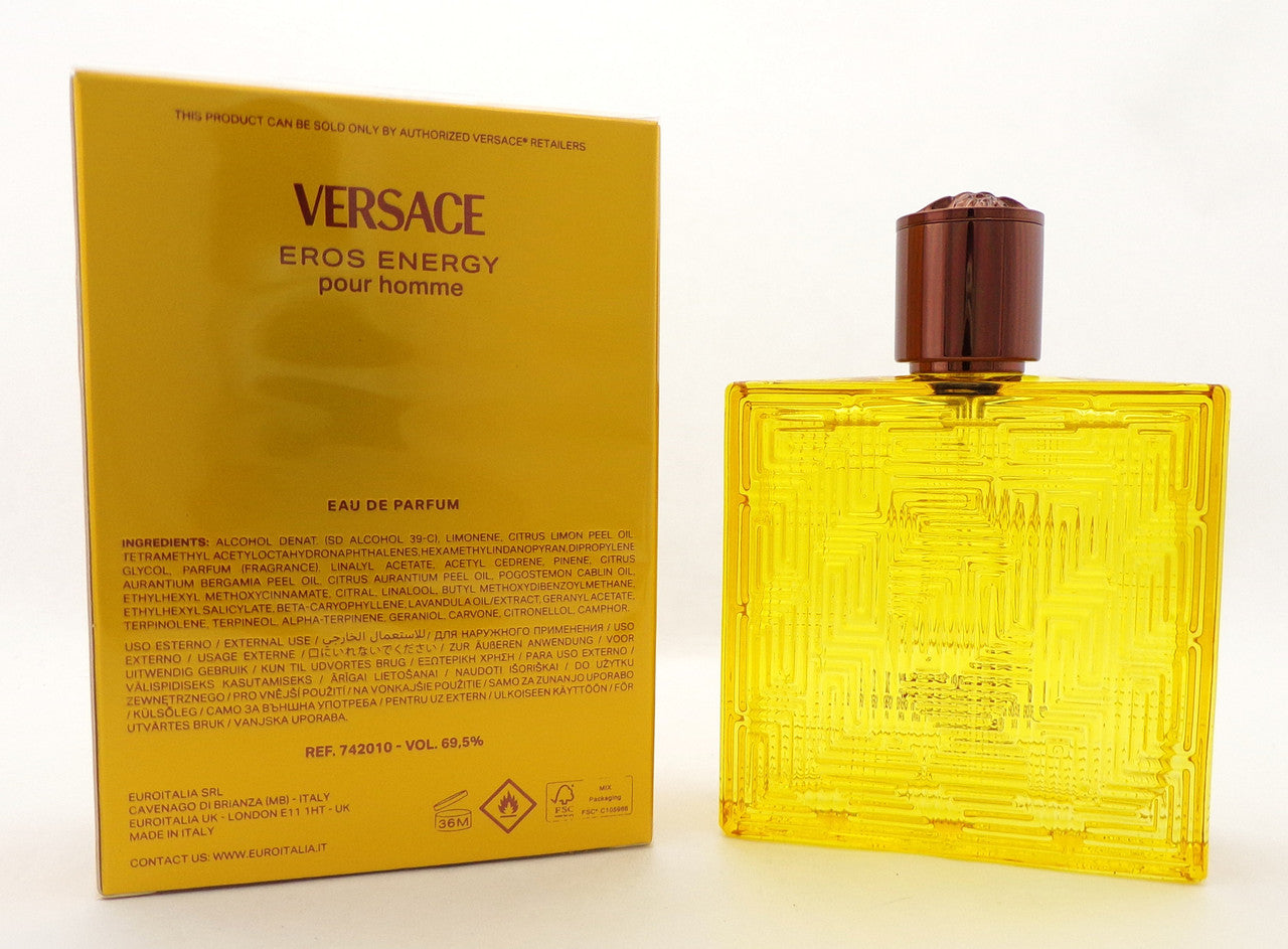 Versace Eros ENERGY Pour Homme 100 ml./3.4 oz. EDP Spray New in Sealed Box