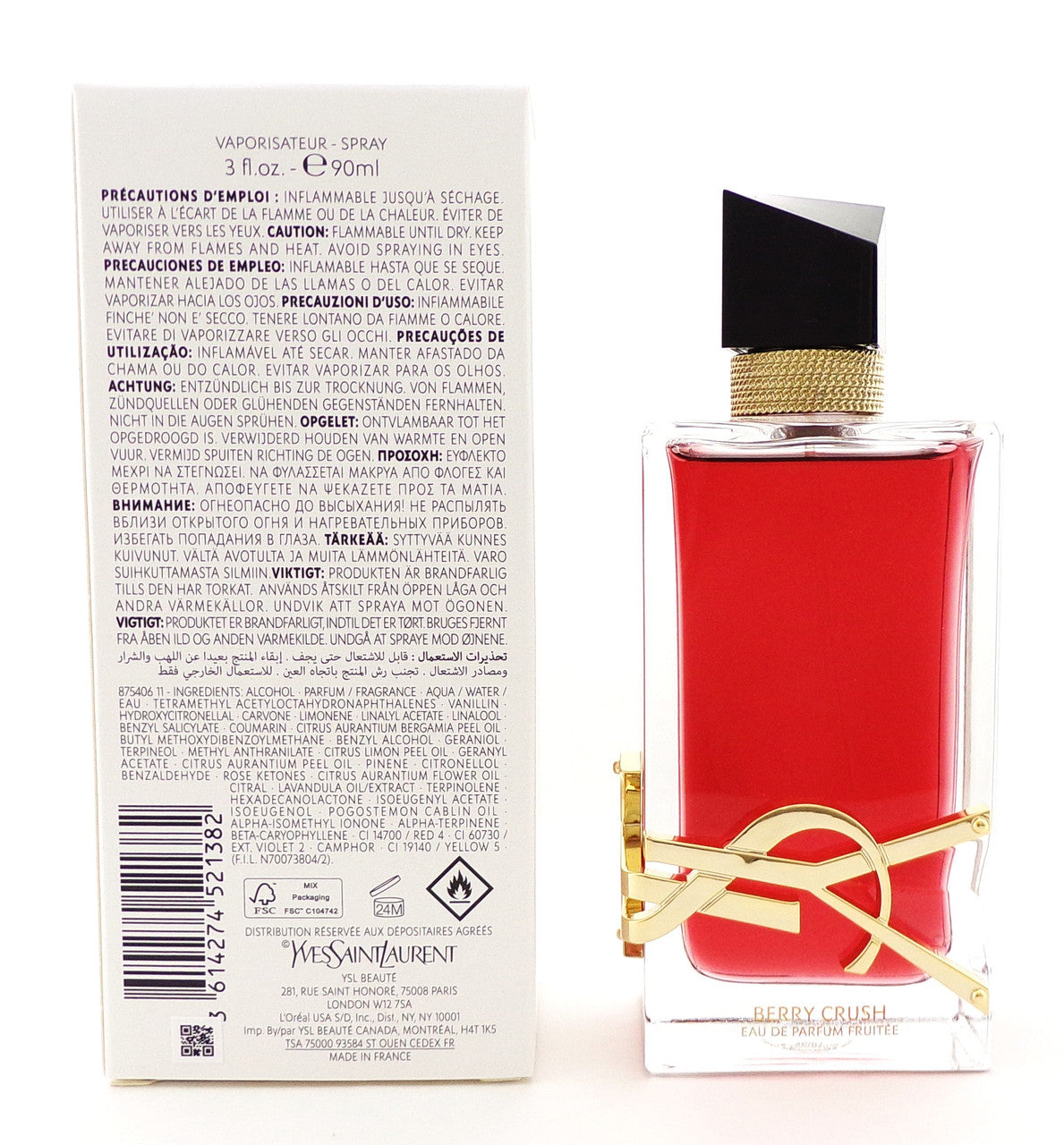 Yves Saint Laurent Libre Berry Crush 3.0 oz. EDP Spray for Women. New Tester w/Cap
