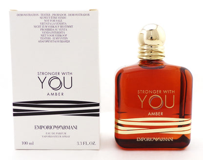Emporio Armani Stronger With You AMBER 3.3 oz. EDP Spray for Men. New Tester w/Cap