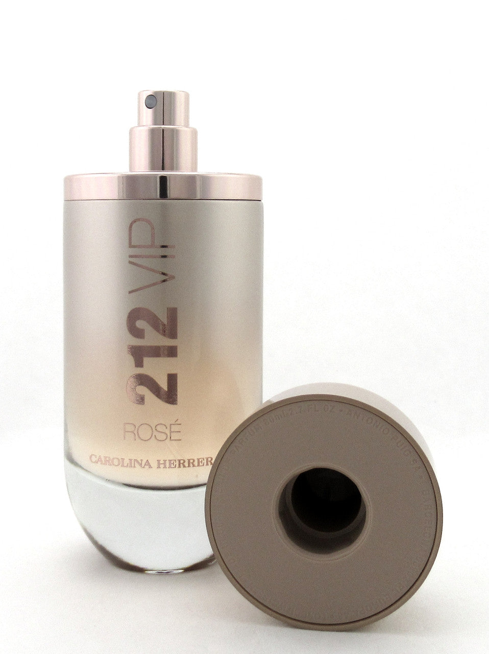 212 VIP Rose by Carolina Herrera EDP Spray for Women 80 ml./ 2.7 oz.  NO BOX Lower Fragrance Level Scratched Cap