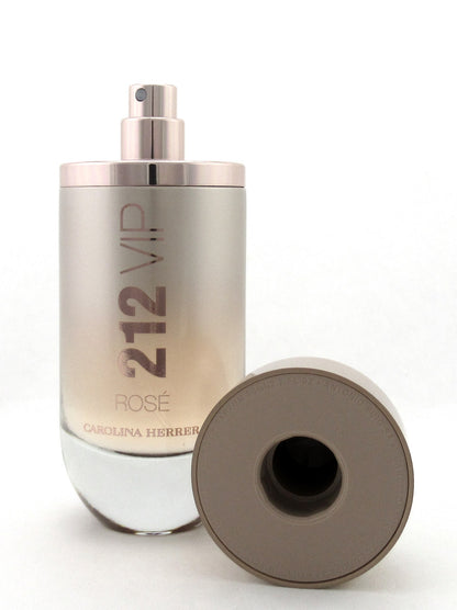 212 VIP Rose by Carolina Herrera EDP Spray for Women 80 ml./ 2.7 oz.  NO BOX Lower Fragrance Level Scratched Cap