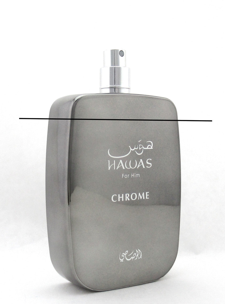 HAWAS for Him CHROME by Rasasi Eau de Parfum Spray for Men 3.38 oz. NO BOX NO Top Lower Fragrance Level